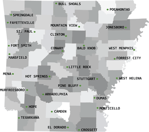 arkansas map