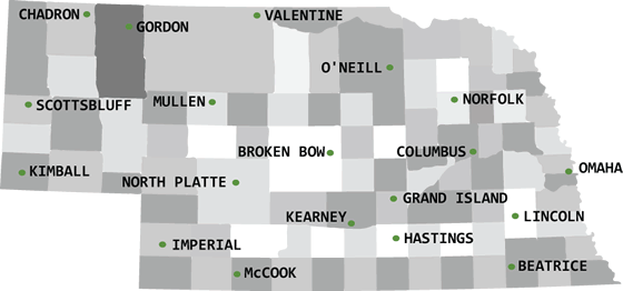 nebraska map