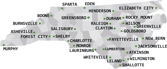 north carolina map
