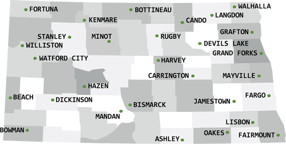 north dakota map