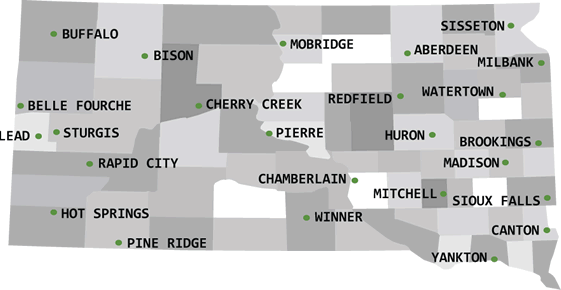 south dakota map